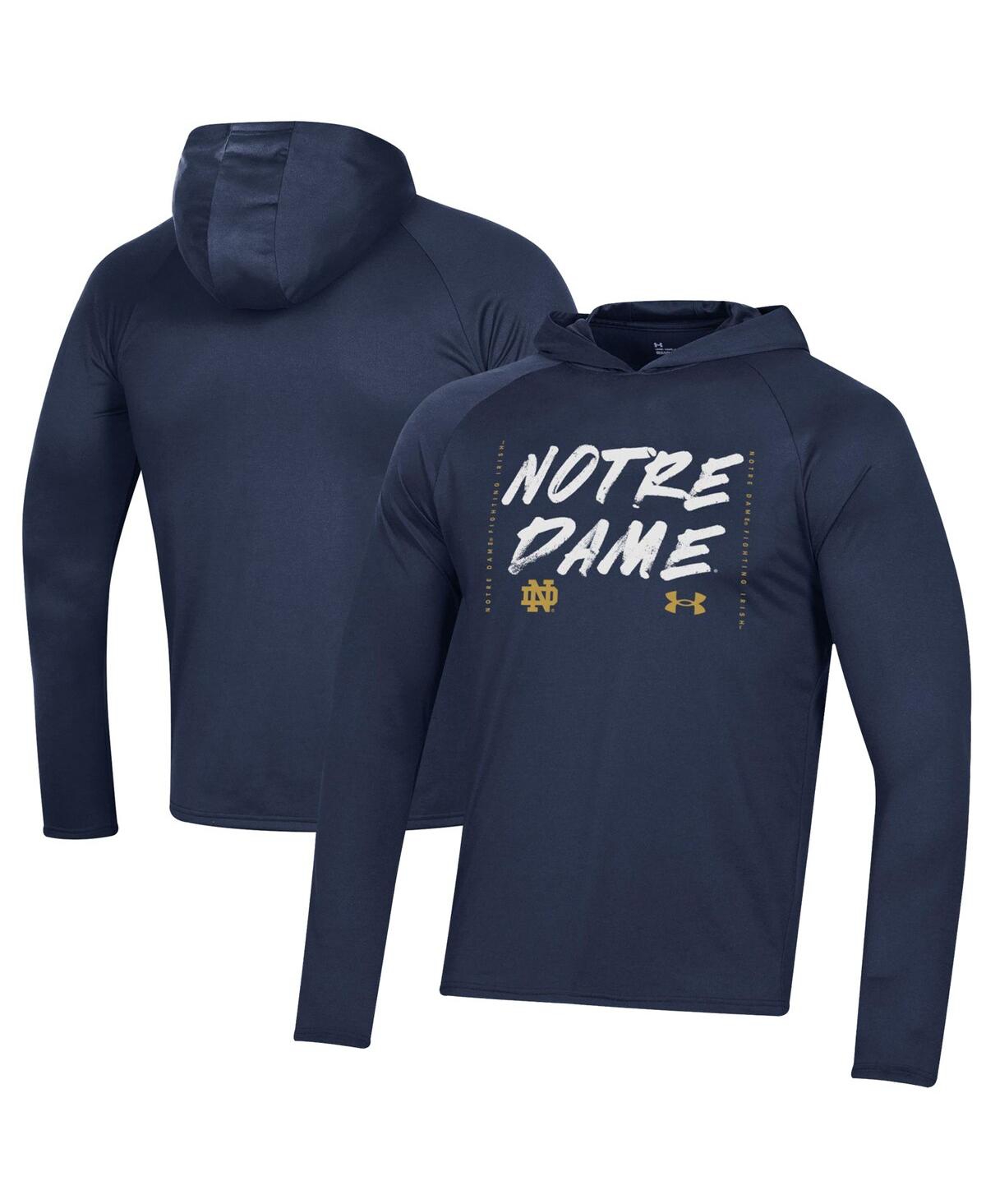 Under Armour Men's  Navy Notre Dame Fighting Irish On Court Shooting Long Sleeve Hoodie T-shirt