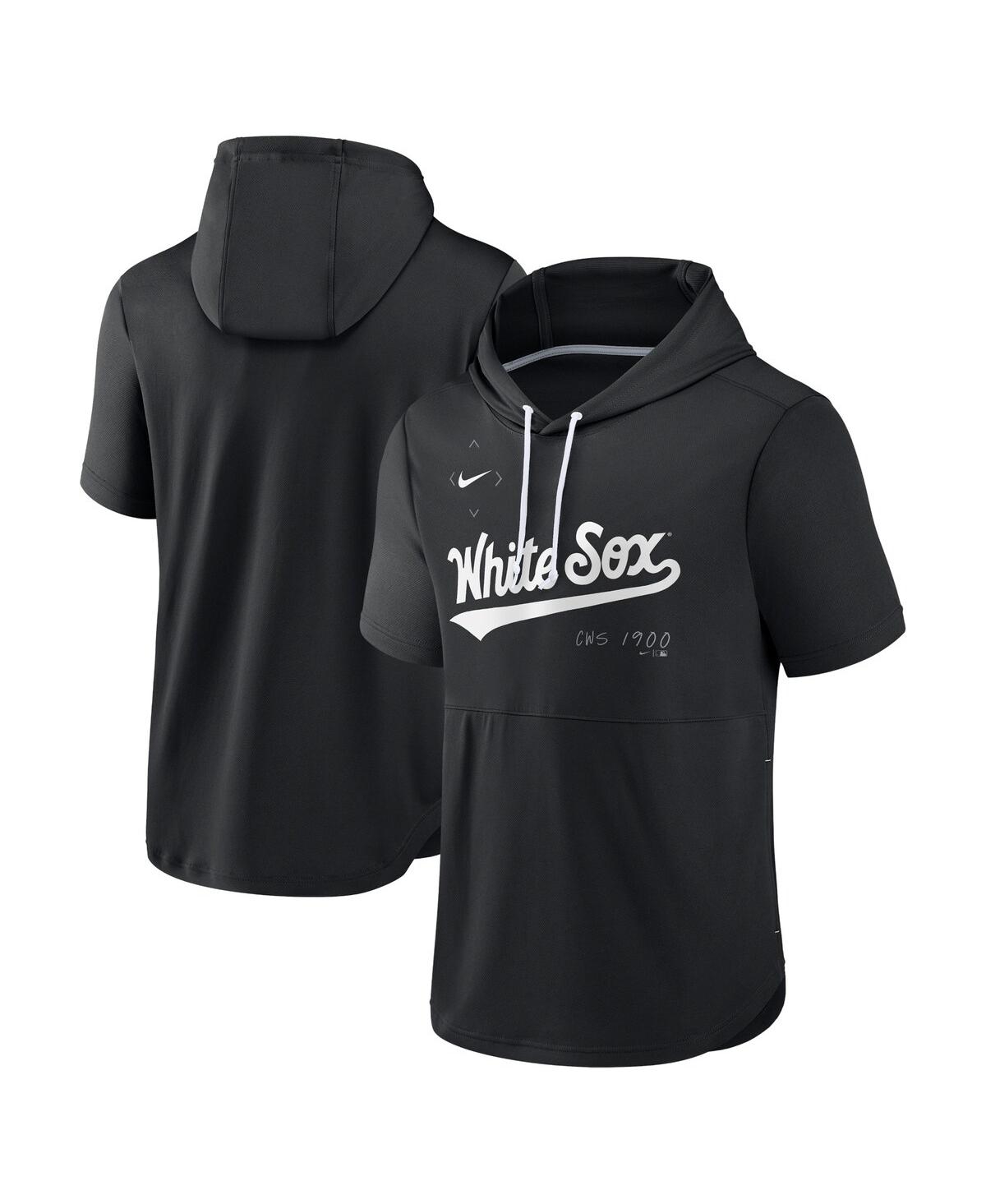 Men's NikeChicago White Sox Springer Short Sleeve Team Pullover Hoodie - Black
