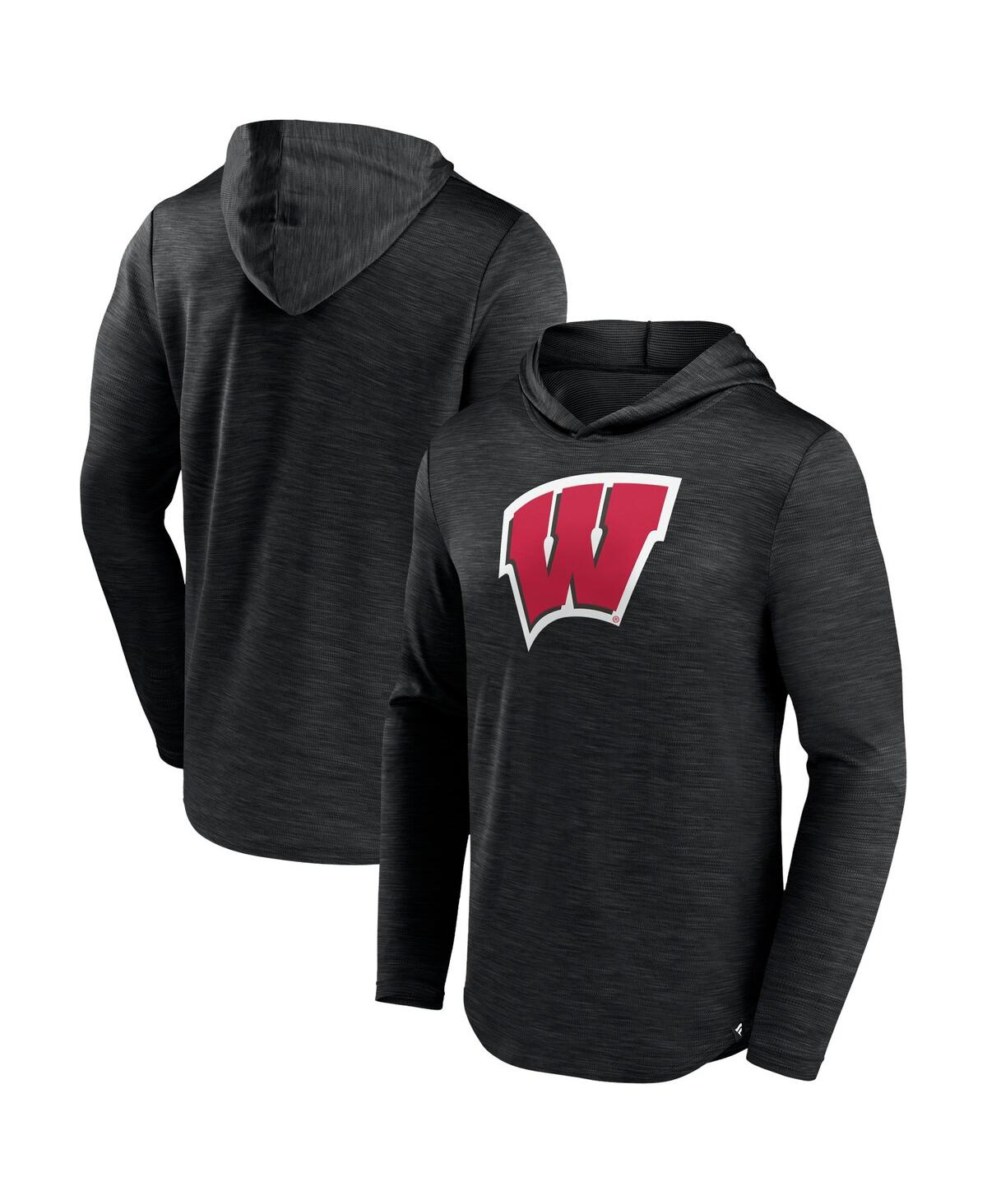 Men's FanaticsWisconsin Badgers Transitional Hoodie T-shirt - Heather Black