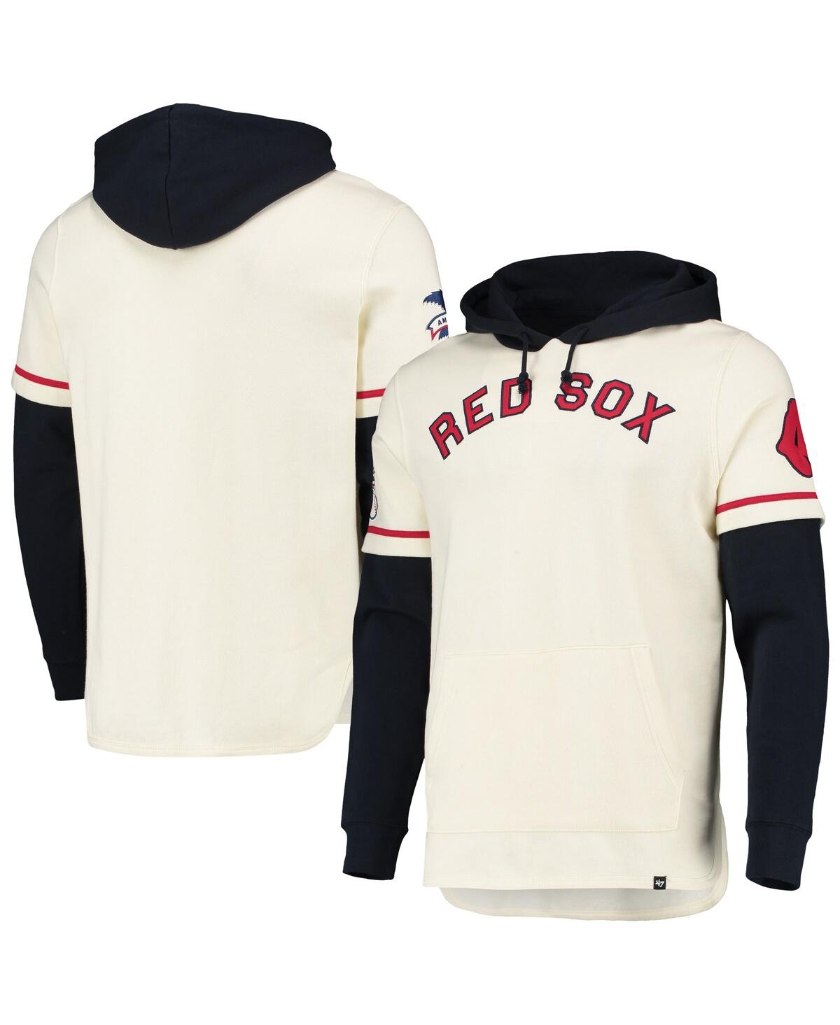 47 Brand Men's ' Cream Boston Red Sox Trifecta Shortstop Pullover Hoodie In Cream