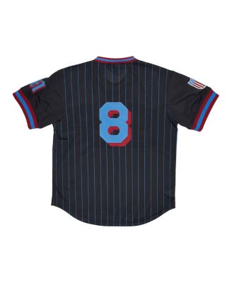 Men's #8 Black Miami Giants Mesh Replica V-Neck Jersey