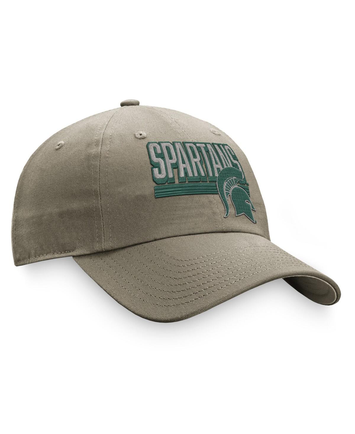 Top Of The World Khaki Michigan State Spartans Slice Adjustable Hat In Khaki