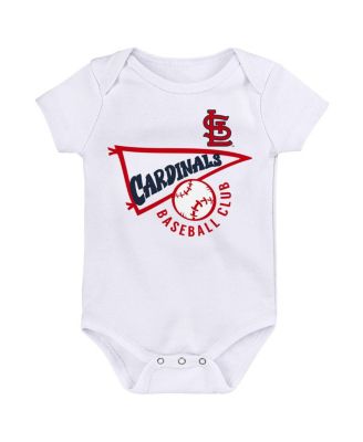 Newborn and Infant Boys and Girls Navy, White, Heather Gray St. Louis Cardinals Biggest Little Fan 3-Pack Bodysuit Set