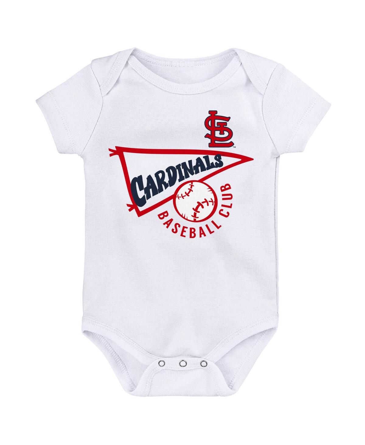 Shop Outerstuff Newborn And Infant Boys And Girls Navy, White, Heather Gray St. Louis Cardinals Biggest Little Fan 3 In Navy,white,heather Gray