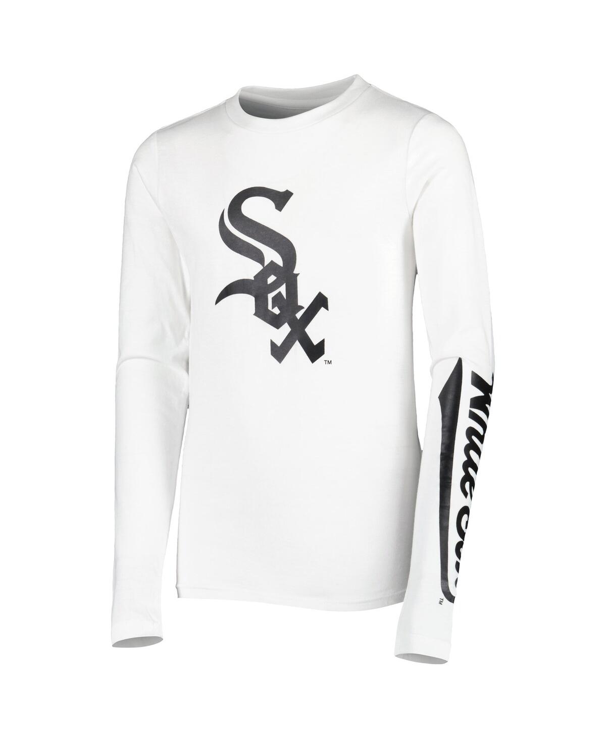 Shop Stitches Big Boys And Girls  Black, White Chicago White Sox Combo T-shirt Set In Black,white