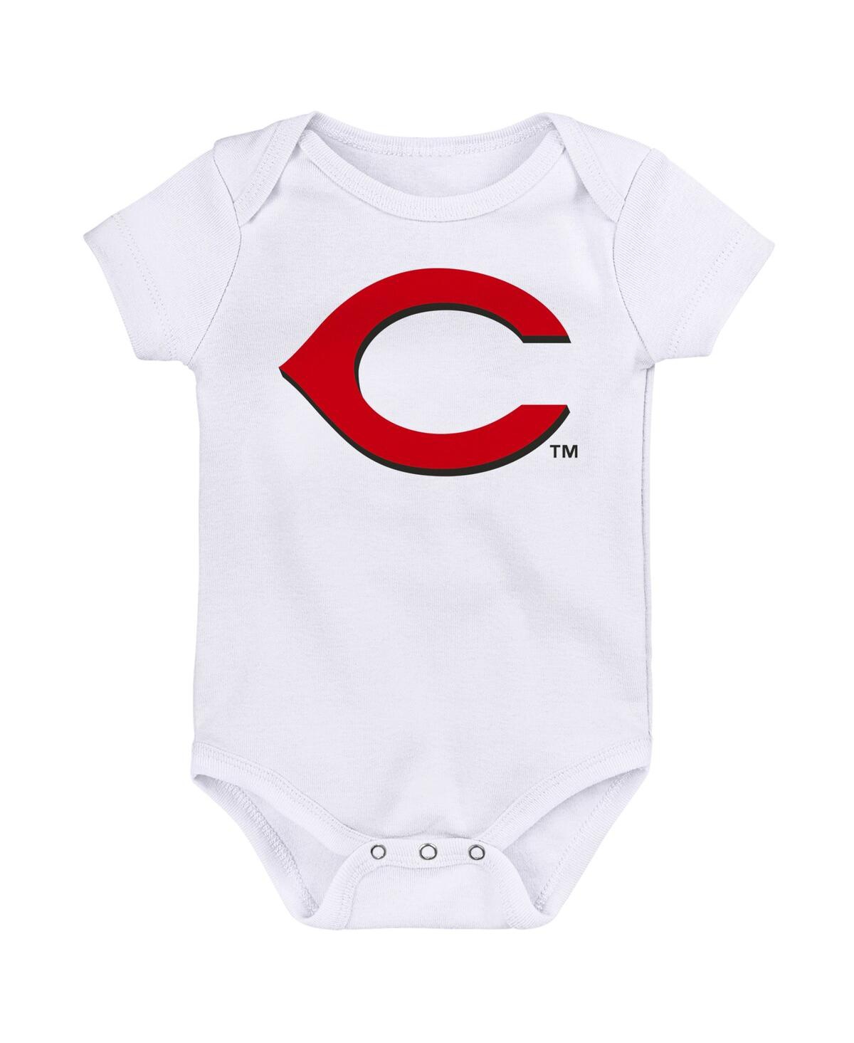 Shop Outerstuff Newborn And Infant Boys And Girls Heather Gray, Red, White Cincinnati Reds Minor League Player Three In Heather Gray,red,white