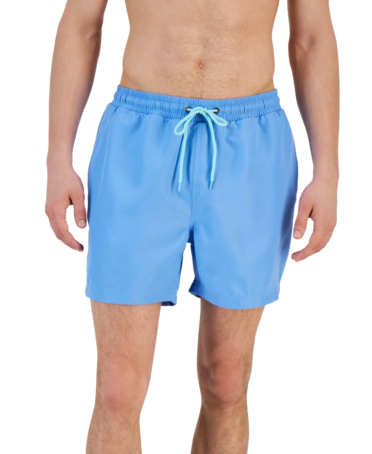 CLUB ROOM MEN'S QUICK-DRY PERFORMANCE SOLID 5" SWIM TRUNKS, CREATED FOR MACY'S