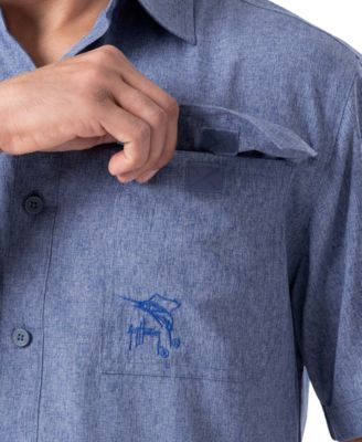 Men's Short Sleeve Heathered Fishing Shirt