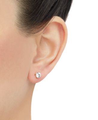 Birthstone Stud Earrings in 14k Gold or 14k White Gold