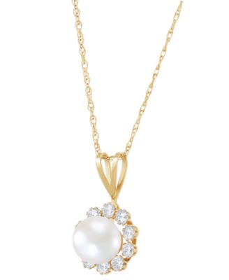 Birthstone Pendant in 14k Gold or 14k White Gold