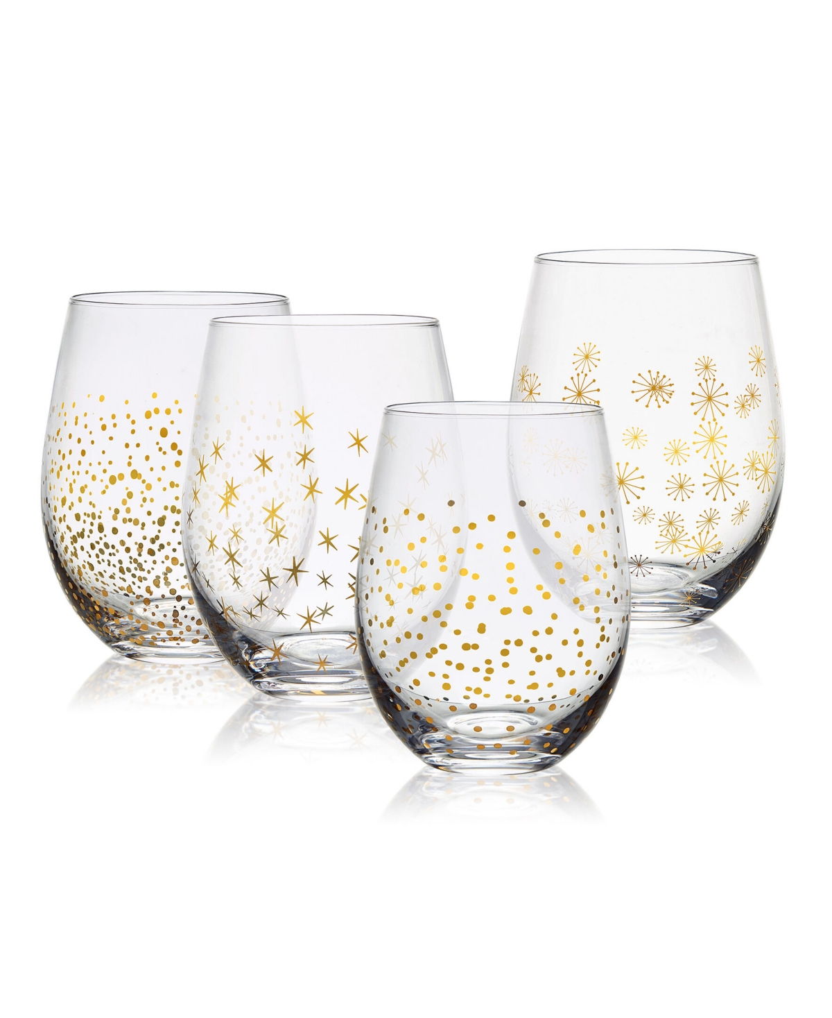 Mikasa Party 18 Ounce Stemless Wine Glass 4-piece Set In Clear