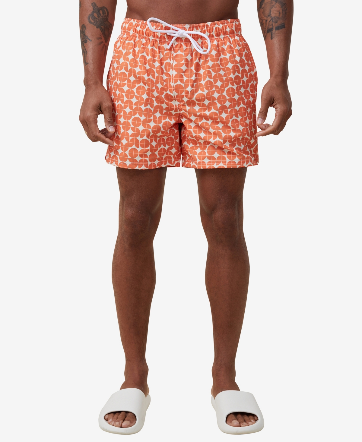 Marty Fielding vejviser Dripping Cotton On Men's Stretch Swim Shorts In Orange Geo | ModeSens