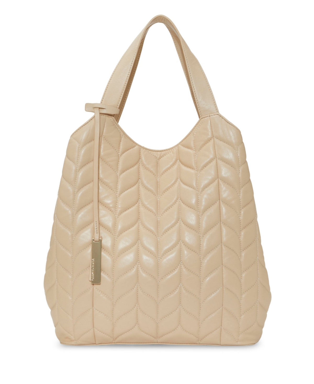 Vince Camuto Kisho Quilted Tote In Warm Vanilla