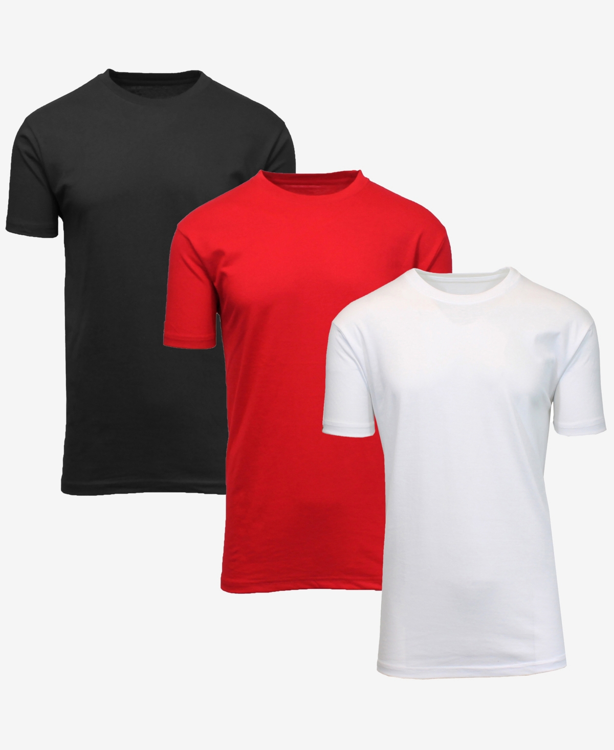 Blue Ice Men's Short Sleeve Moisture Wicking T-shirt, Pack Of 3 In Black/red/white