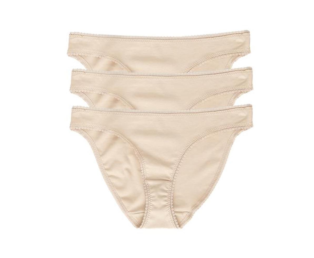 Shop On Gossamer Women's Cotton Hip Bikini Panty, Pack Of 3 1402p3 In Champagne