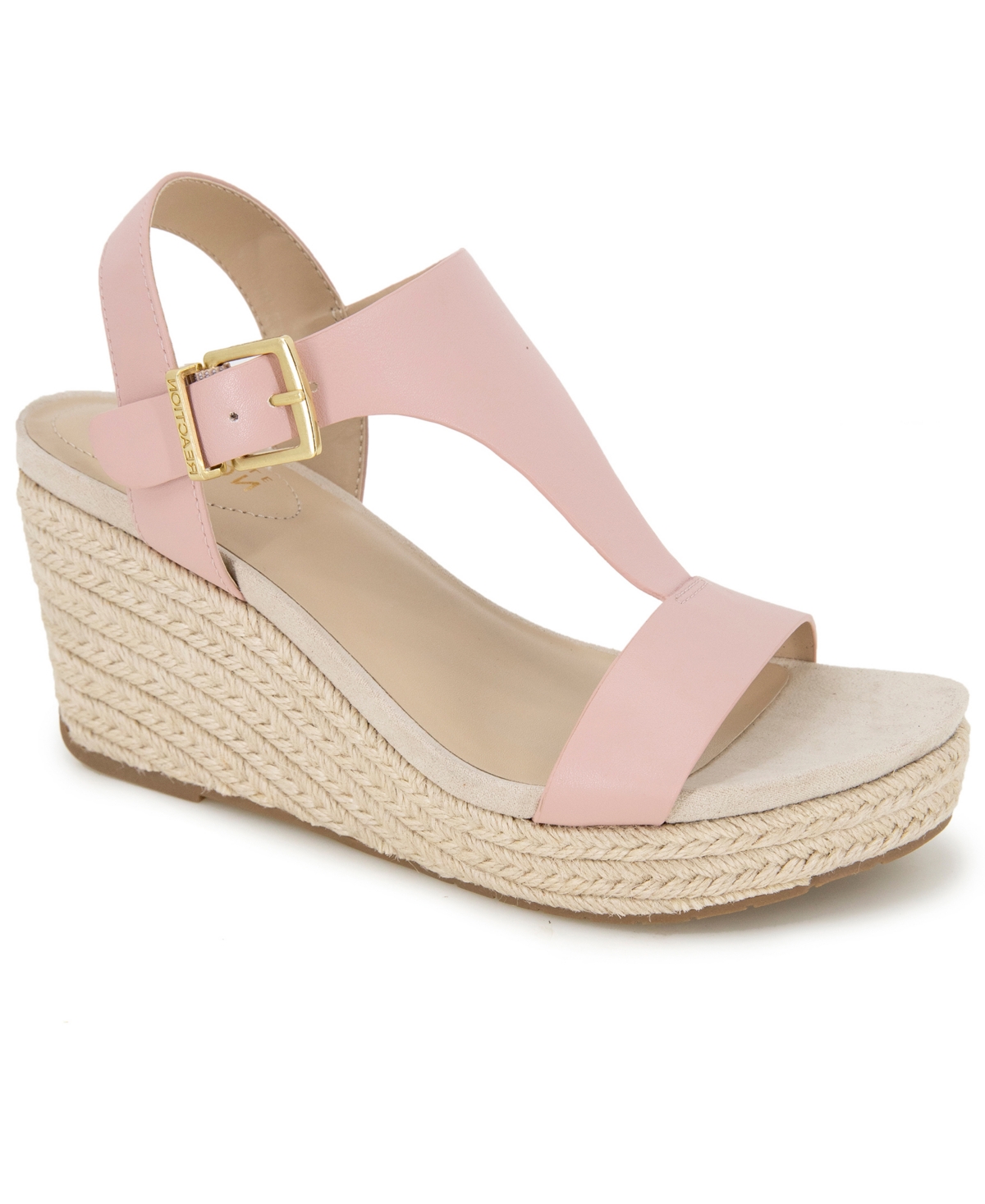 Shop Kenneth Cole Reaction Women's Card Wedge Espadrille Sandals In Blush