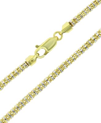 Ice Link 16" Chain Necklace in 10k Two-Tone Gold