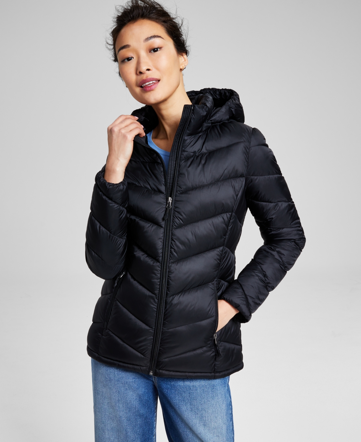 CHARTER CLUB WOMEN'S PACKABLE HOODED PUFFER COAT, CREATED FOR MACY'S 