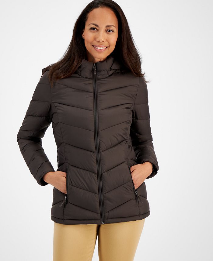 Charter Club Women's Packable Hooded Puffer Coat Created for Macy's