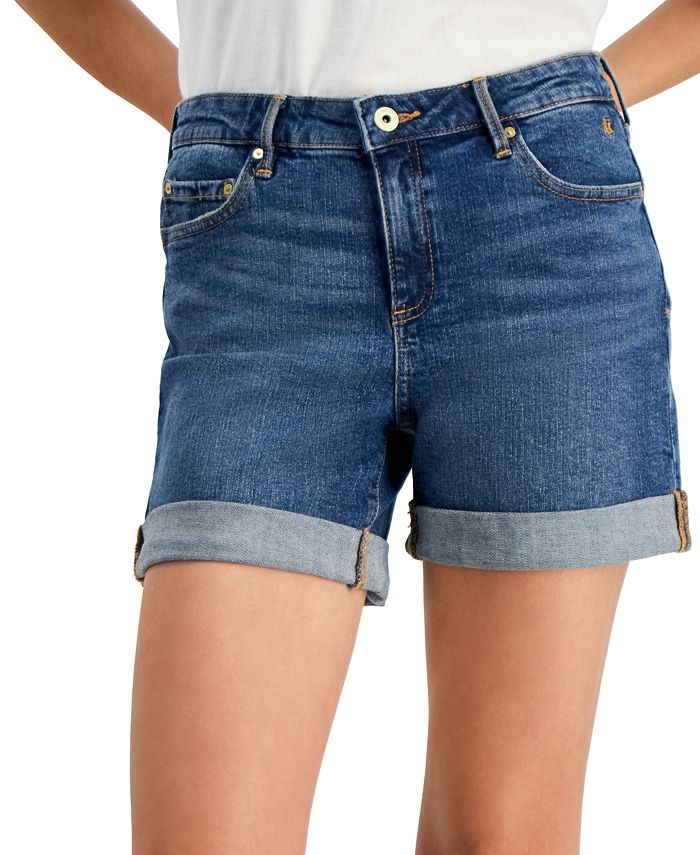 Tommy Hilfiger Women's Jean Denim Shorts Size 8 Hammer Loop Carpenter  Shorts Y2K