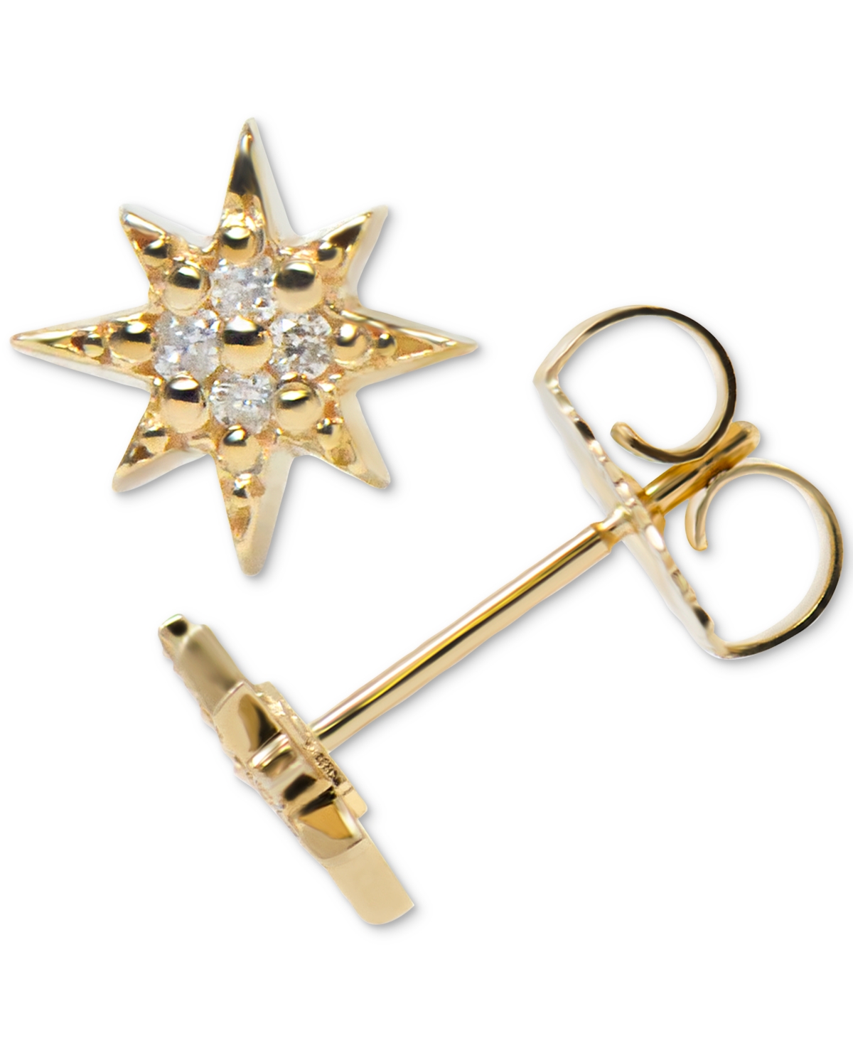 Anzie Diamond North Star Stud Earrings (1/20 Ct. T.w.) In 14k Gold