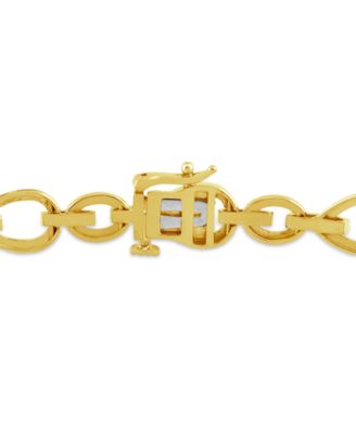 Diamond Open Pear Link Bracelet (1 ct. t.w.) in 14k Gold-Plated Sterling Silver