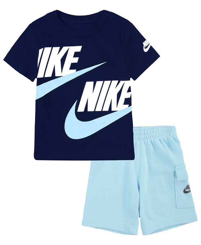 Nike Baby Boy Logo Printed Shirt and Pull On Cargo Shorts, 2 Piece Set -  Macy's
