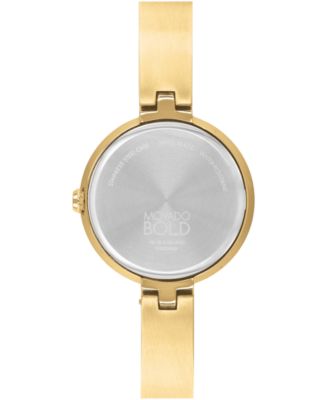 Women's Bold Bangles Swiss Quartz Ionic Plated Gold-Tone Steel Watch 28mm