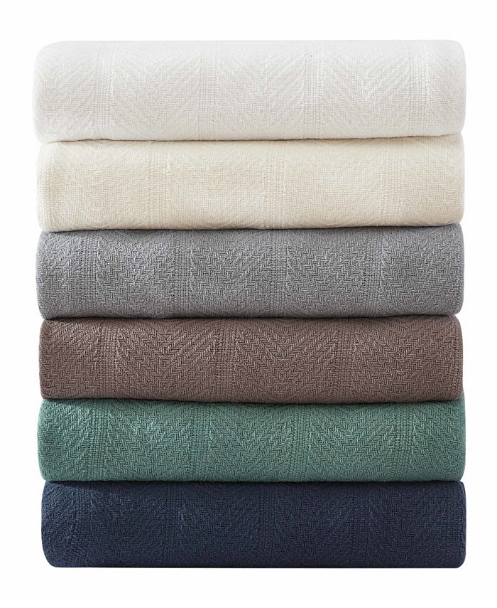 Eddie Bauer Herringbone Cotton Reversible Blanket, King Macy's