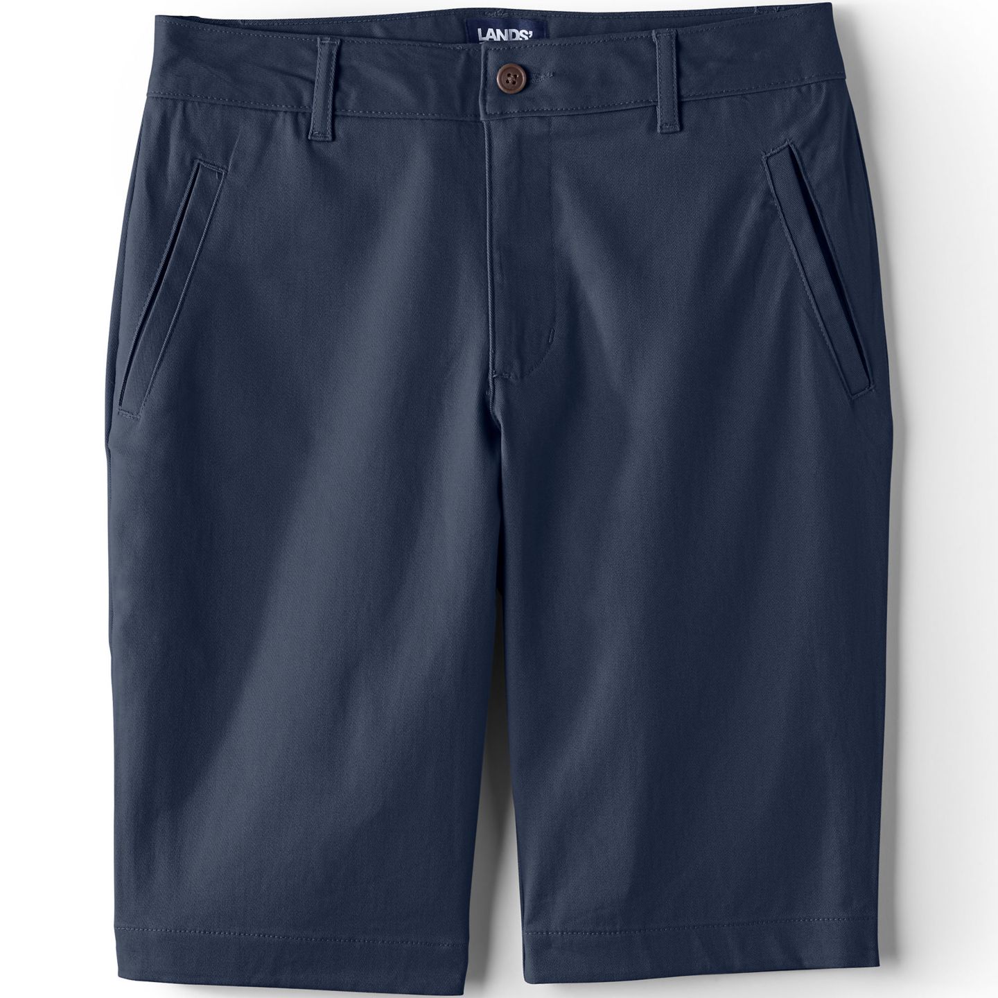Женские шорты Lands' End Stretch Chino Bermuda, цвет: Тёмно-синий — фото 3