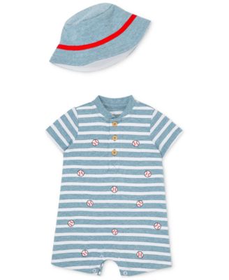 Little Me - Baby Boys 2-Pc. Baseball Romper & Hat Set