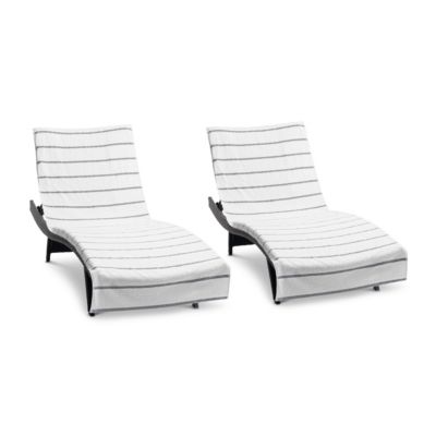 Cotton Terry Lounge Chair Covers, 2-Pack, 30" x 85" with Pocket Design