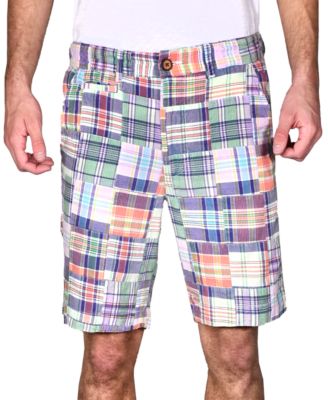 Vintage 1946 - Men's Acid Wash Patch Madras Shorts