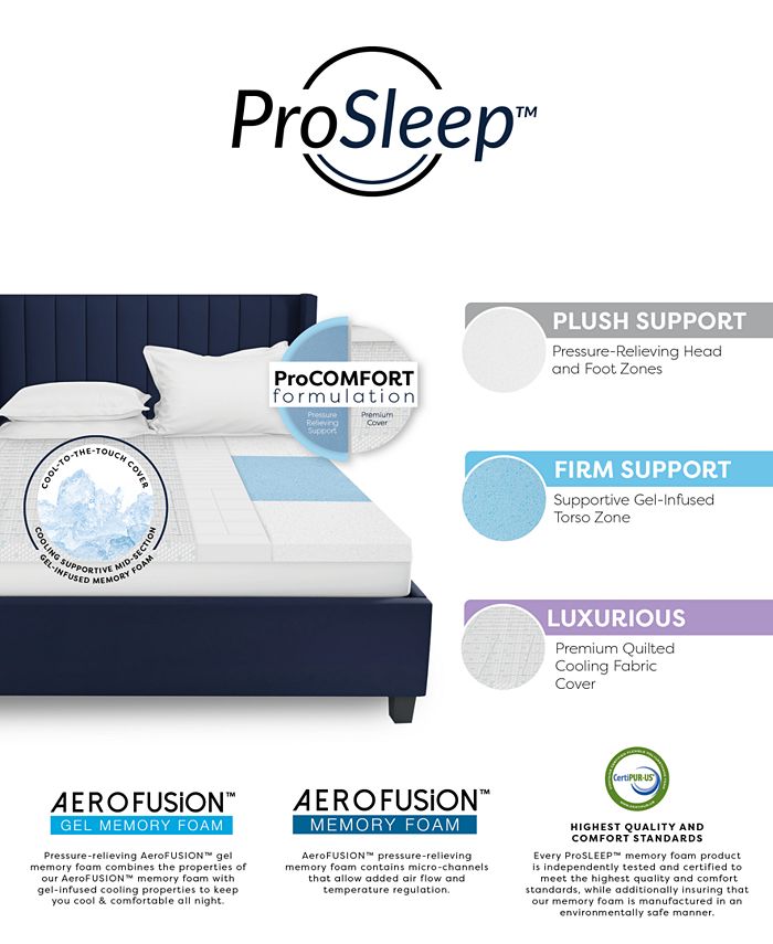 ProSleep 3" Zoned Comfort Memory Foam Mattress Topper, Twin Macy's