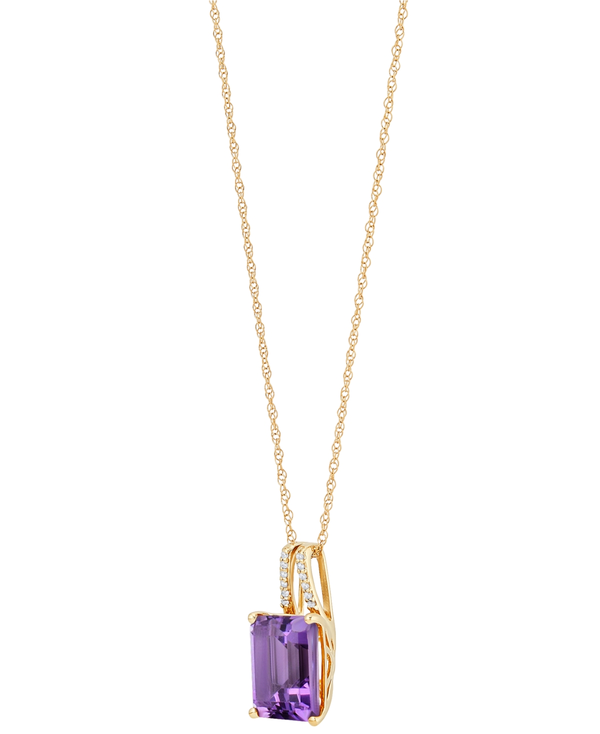 Macy's Citrine (3 Ct. T.w.) & Diamond Accent 18" Pendant Necklace In 14k Gold (also Available In Garnet And In Amethyst