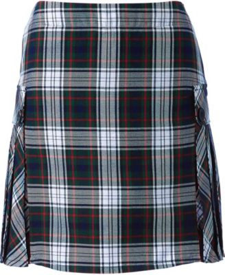 Women's Side Pleat Plaid Skort Above the Knee
