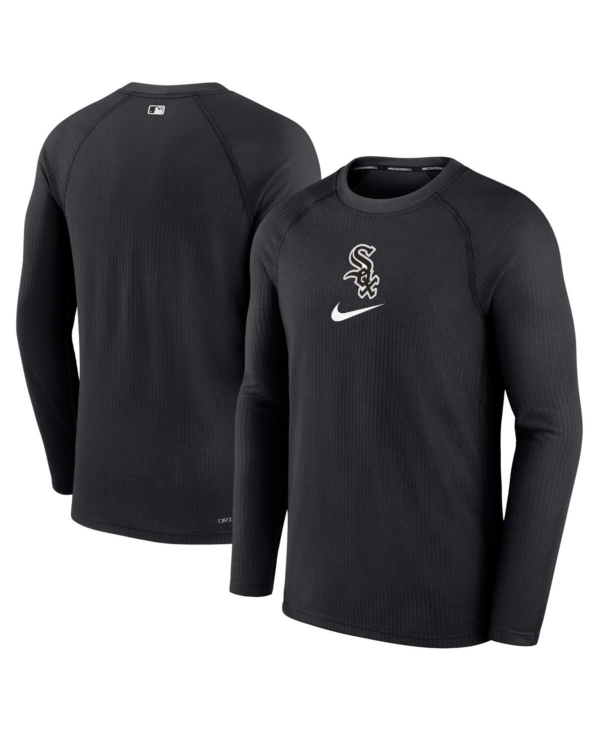 Men's NikeChicago White Sox Authentic Collection Game Raglan Performance Long Sleeve T-shirt - Black