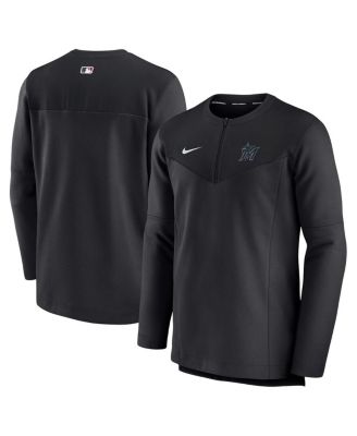 Men's Black Miami Marlins Authentic Collection Game Time Performance Half-Zip Top