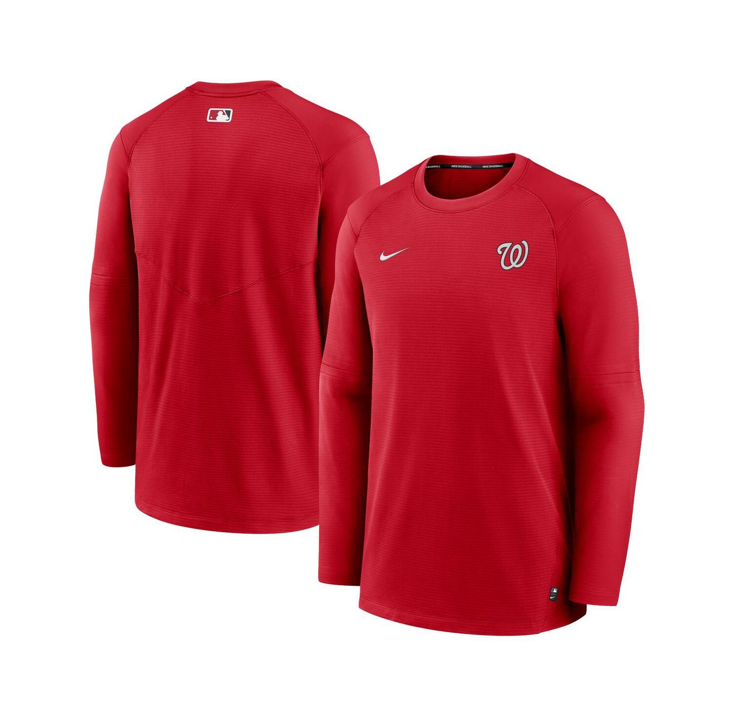 Men's Red Washington Nationals Authentic Collection Logo Performance Long Sleeve T-shirt