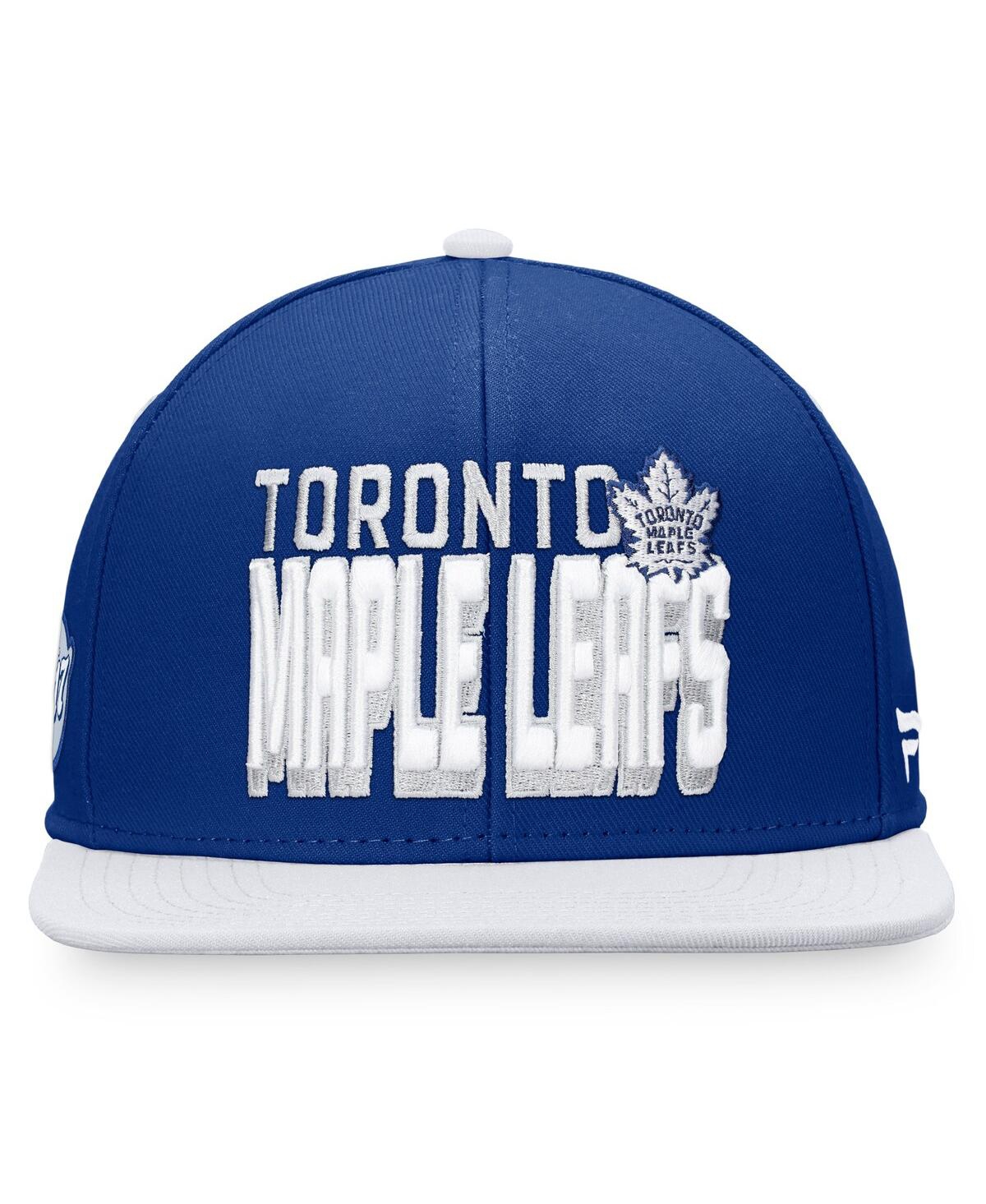 Fanatics Branded Blue/white Toronto Maple Leafs Heritage Retro Two-tone Snapback Hat In Blue,white