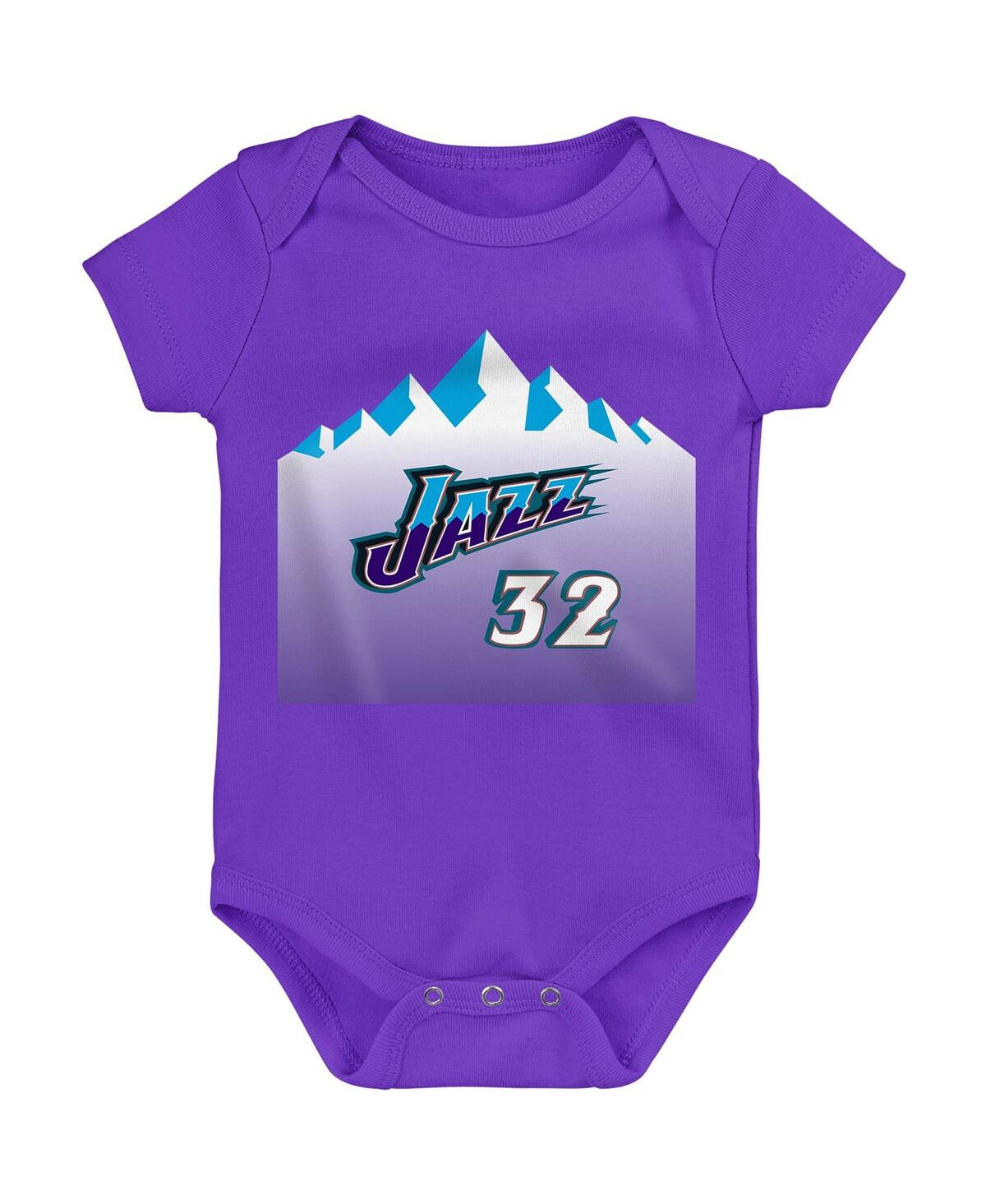 Shop Mitchell & Ness Infant Boys And Girls  Karl Malone Purple Utah Jazz Hardwood Classics Name And Number