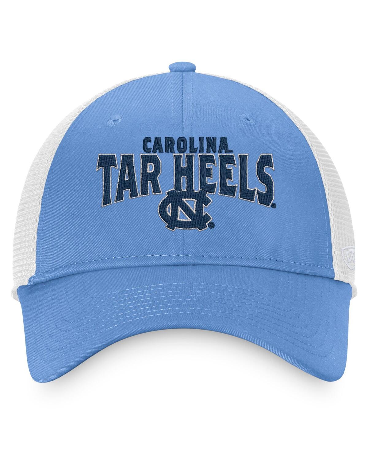 Shop Top Of The World Men's  Carolina Blue, White North Carolina Tar Heels Breakout Trucker Snapback Hat In Carolina Blue,white