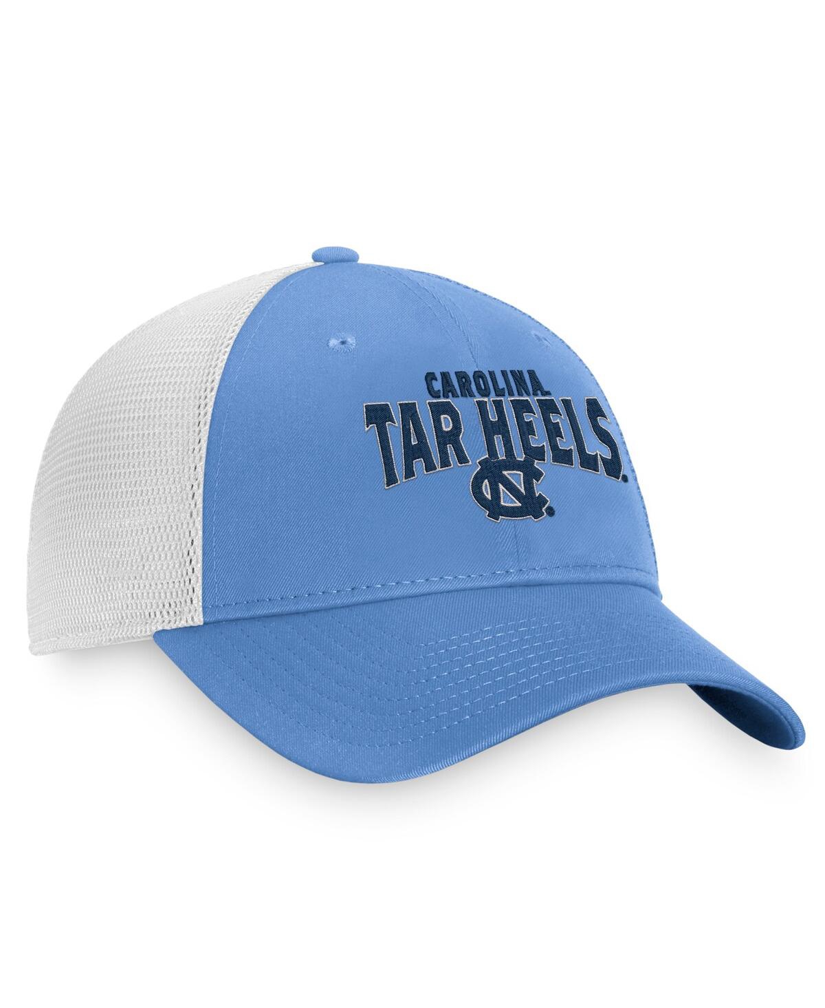 Shop Top Of The World Men's  Carolina Blue, White North Carolina Tar Heels Breakout Trucker Snapback Hat In Carolina Blue,white