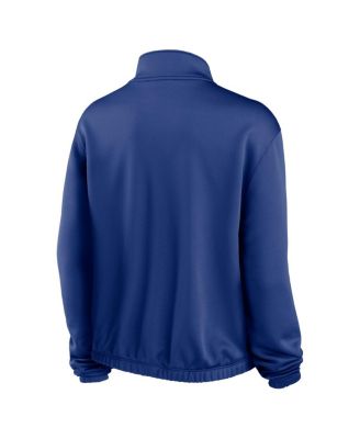 Women's Royal Chicago Cubs Rewind Splice Quarter-Zip Sweatshirt