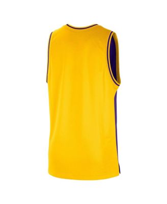 Men's Purple, Gold Los Angeles Lakers Courtside Versus Force Split DNA Performance Mesh Tank Top