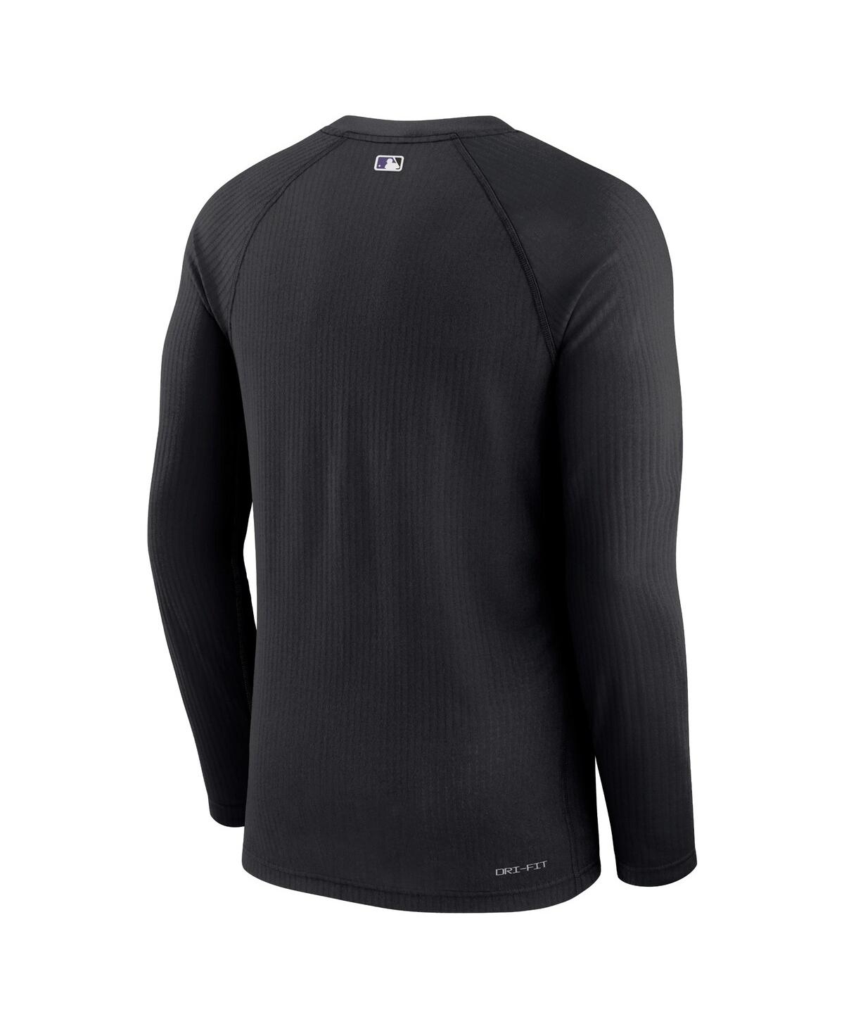 Men's NikeColorado Rockies Authentic Collection Game Raglan Performance Long Sleeve T-shirt - Black