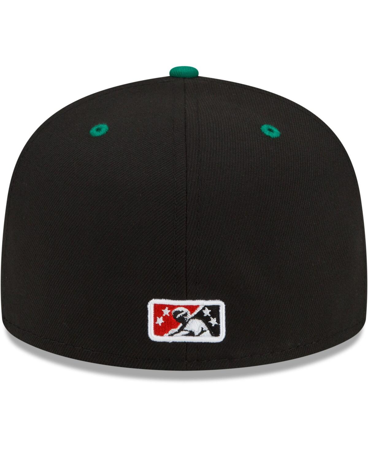 Men's New EraAlbuquerque Isotopes Green Chile Cheeseburgers Theme Night 59FIFTY Fitted Hat - Black
