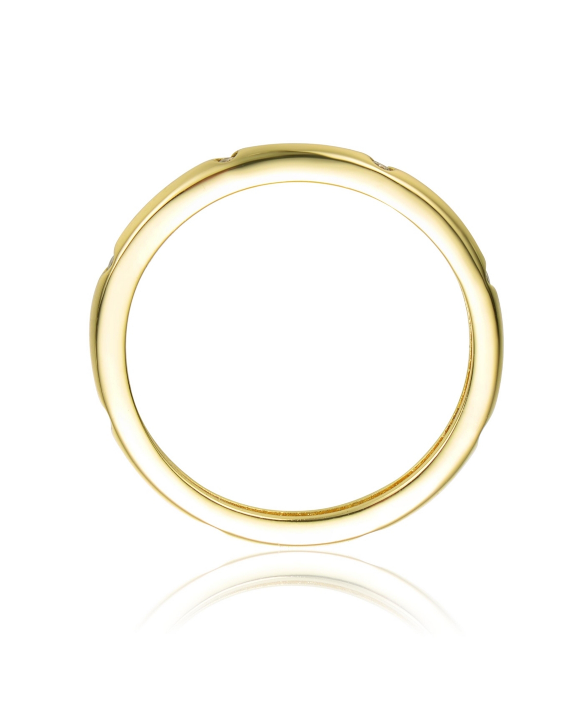 Rachel Glauber Ra 14KPlated Clear Cubic Zirconia paved Band Ring - Gold