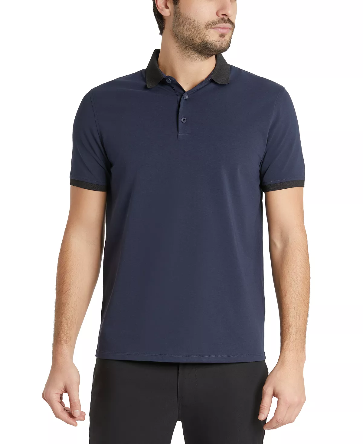 Men's Solid Button Placket Polo Shirt