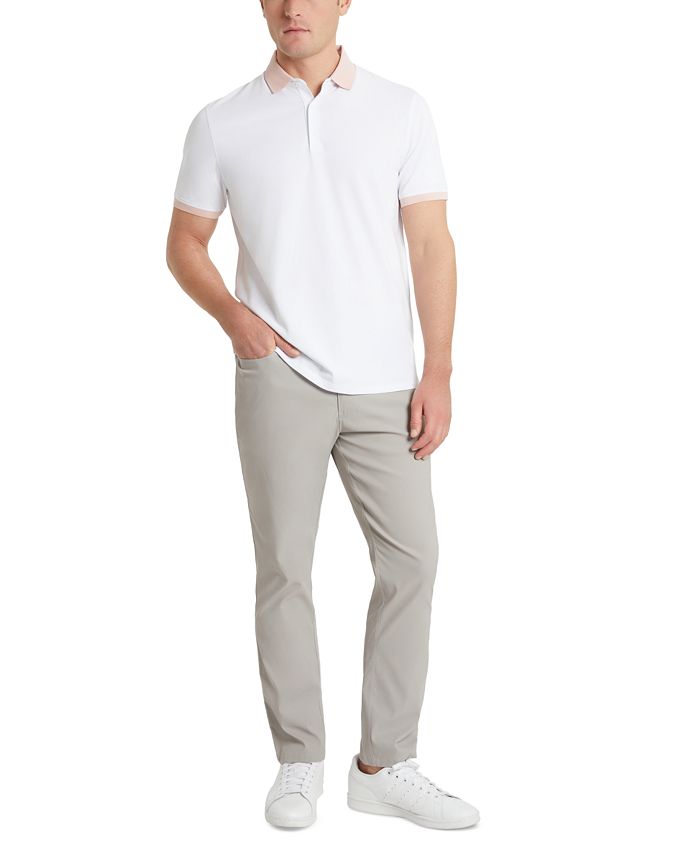 Kenneth Cole Men's Solid Button Placket Polo Shirt - Macy's